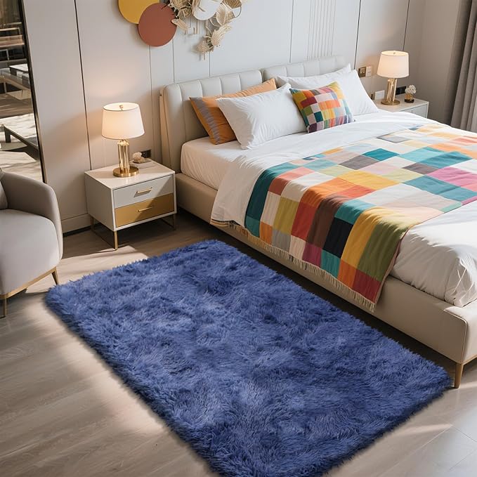 Shag Area Rug for Bedroom 3x5, Soft Fuzzy Rug Non-Shedding Indoor Plush Carpet - Image 4