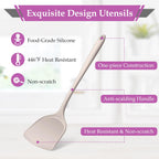 LIANYU Colorful Kitchen Cooking Utensils Set, 8Pcs Silicone Utensils Set