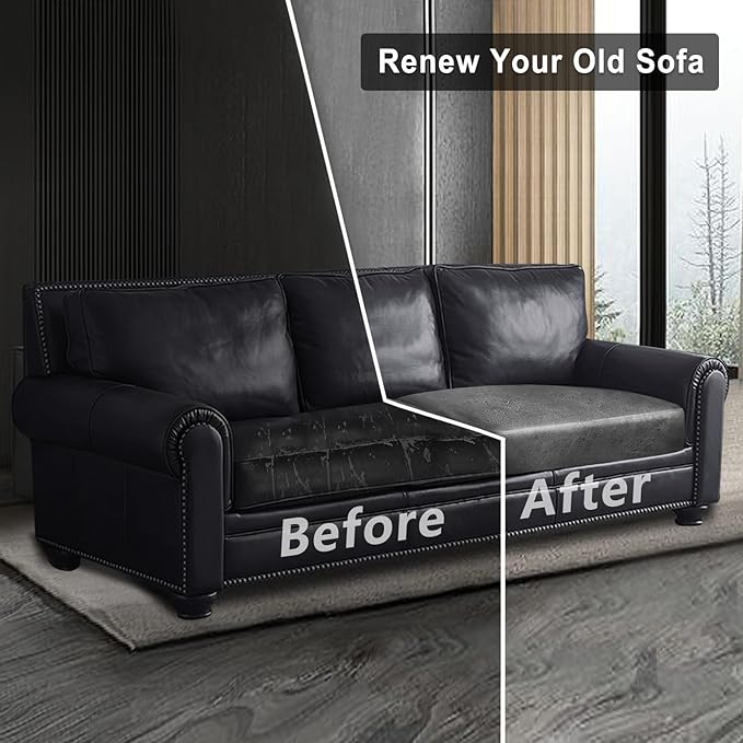 Leather Look Couch Cushion Covers Sofa Seat Slipcovers Sets Couches Furniture - Image 7