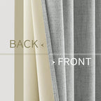 MIULEE Linen Curtains for Bedroom 100% Blackout Thermal Insulated Glacier Gray - Image 6