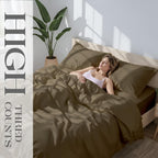 1000 Series High Thread Count Luxury Full Sheets -Taupe Cooling Sheet