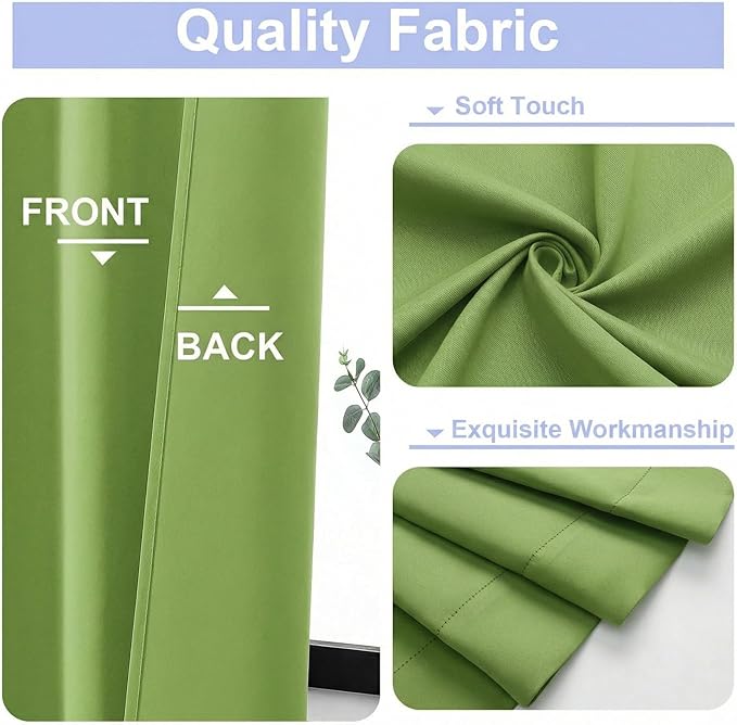 Simplebrand Ava Lime Short Blackout Curtains - Image 3