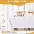 2-Pack 60x102 inch White Table Cloths, Solid Stain and Wrinkle Resistant Oblong Tablecloth, Premium Plain Weave Polyester Fabric Rectangle Table Linen Covers for Hotel, Wedding