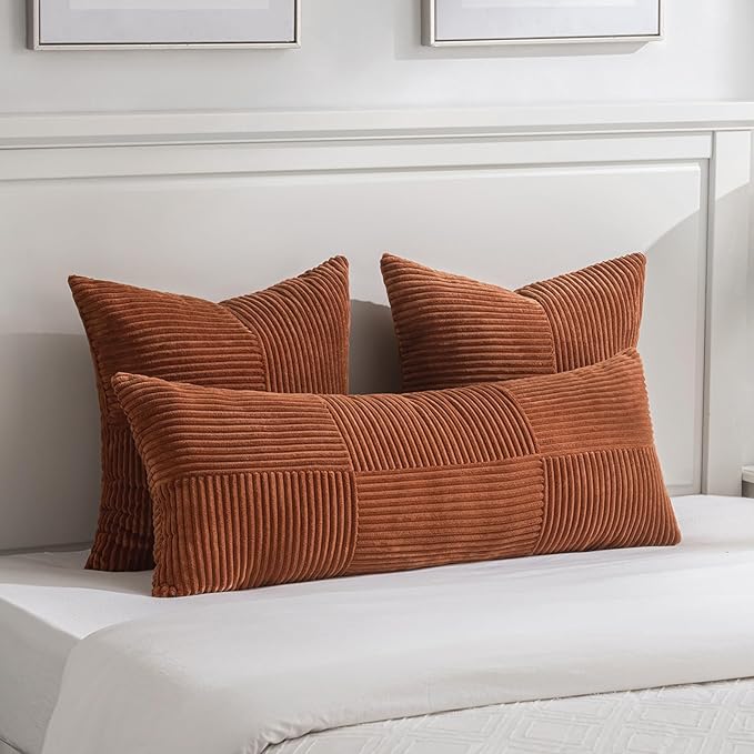 Fancy Homi 2 Packs Rust Decorative Throw Pillow Covers 22x22 Inch - Image 6