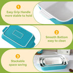 Baking Dish for Oven Casserole Dishes Bakeware Set With Ramekin Ceramic Lasagna Pan 9×12.8 Inch Large Deep Baking Dishes Rectangular Non-Stick Baking Pans for Kitchen Baking and Roasting Turquoise