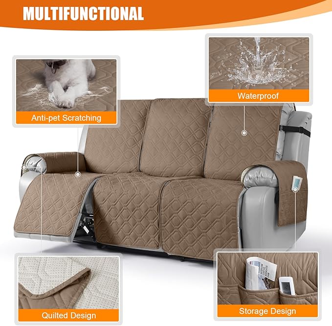 VANSOFY Waterproof Recliner Couch Covers, Sofa Covers 1-Piece Washable - Image 7