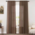 Caramel Brown Linen Curtains 84 Inches Long by Nanspring