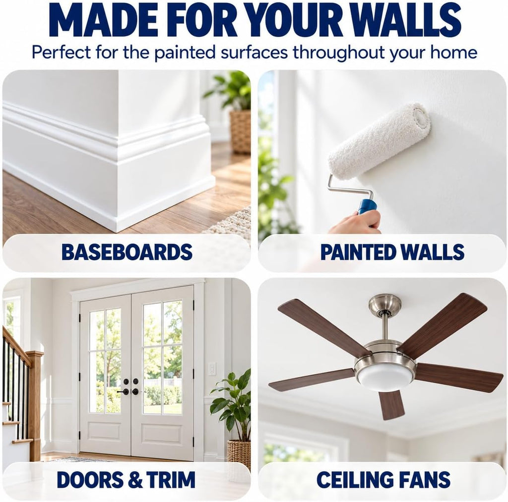 812 Wall & Baseboard Cleaner Spray – Safely Cleans Painted Walls, Baseboards, Ceiling Fans, Doors & More | Family & Pet Friendly | Made in America | 24oz.