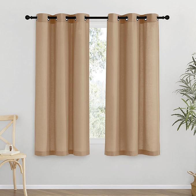 NICETOWN Thick Linen Blend Curtains Flax Textured by NICETOWN