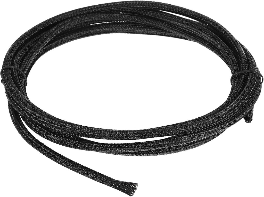 uxcell 20 Ft - 5/8 Inch Split Sleeving, Braided Cable Sleeving, PET Cable Management Wire Sleeve Cord Protector, Wire Wrap Loom Tube for Office Home Devices, Black