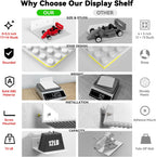 BlissBox 12Pack Floating Shelves for Wall Compatible with Lego Bricks,White