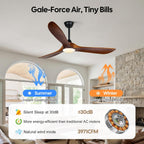 36" Small Ceiling Fan with Light and Remote, Modern Farmhouse style