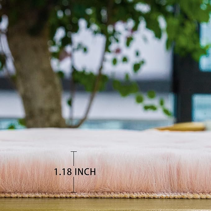 ORINOVA Pink Washable Fluffy Rugs - Image 8