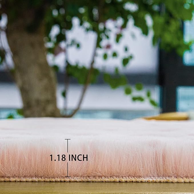 ORINOVA Pink Washable Fluffy 5x8 Area Rugs - Image 7