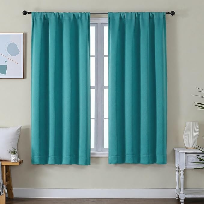 Simplebrand Ava Teal Blackout Curtains by Simplebrand