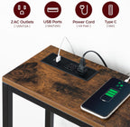 MAHANCRIS 70.9'' Console Table with Power Outlet, Narrow Sofa Table with Charging Station, Skinny Behind Couch Table for Entryway, Hallway, Foyer, Living Room, Rustic Brown CTHR18E01Z1
