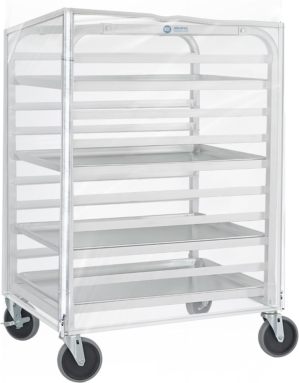 BIEAMA 20-Tier Sheet Pan Rack with Cover, NSF Full Size Aluminum Bun Rack