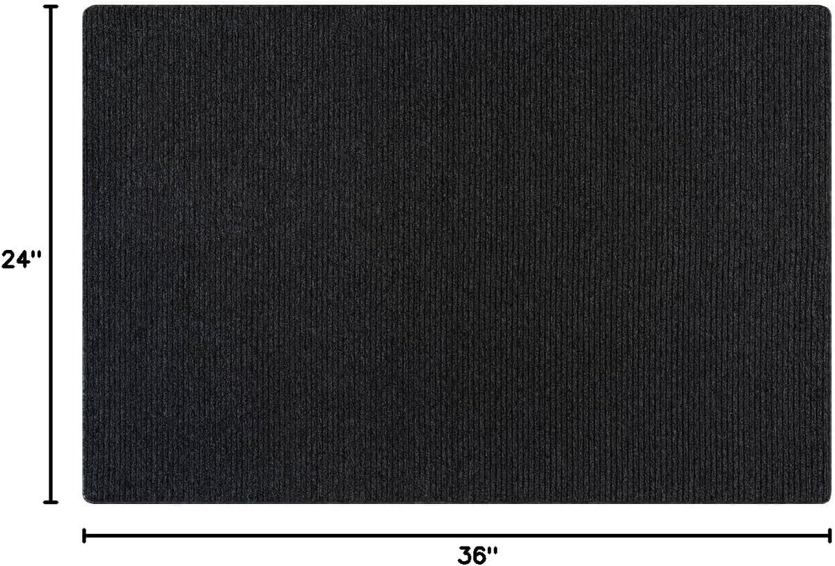 Luul Home Non Slip Dark Gray Solid Rubber Back Thin Door Mat for Entryway 2x3 for Kitchen, Rug for Bathroom, Stain Resistant Easy Cleaning Non Shedding Carpet Dark Gray 2 x 3