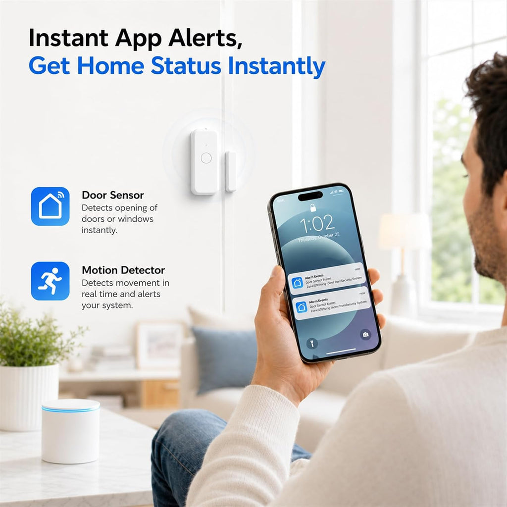GEN 2 Wireless Home Security System, 16-Piece DIY Alarm Kit for House & Apartment, WiFi & 4G Touchscreen Hub, Door Sensors, Motion Detectors, App Alerts, 120dB Wired Siren, No Monthly Fee