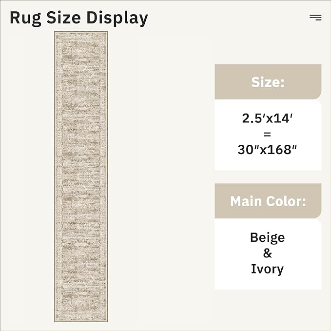Runner Rug 2'6" x 14' Washable Non-Slip Runner Rugs - Image 5