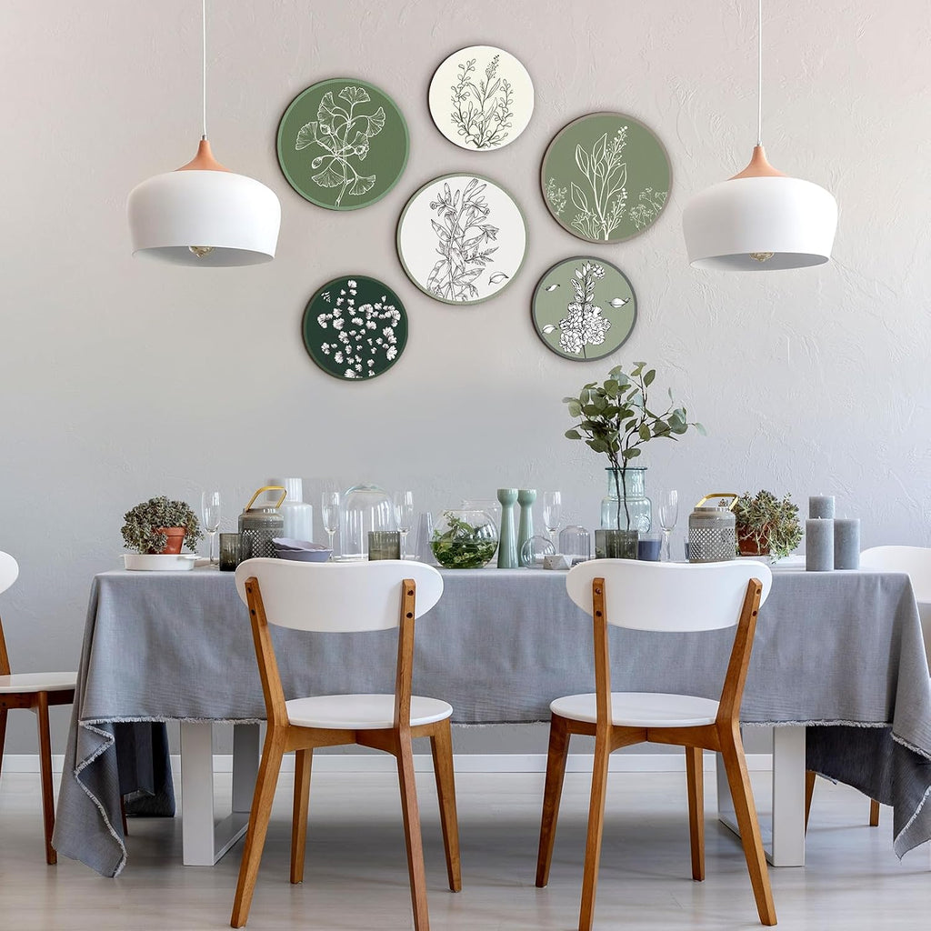 Barydat 6 Pcs Boho Wooden Plant Wall Art Decor,Greenery,8 Inch, 10 Inch