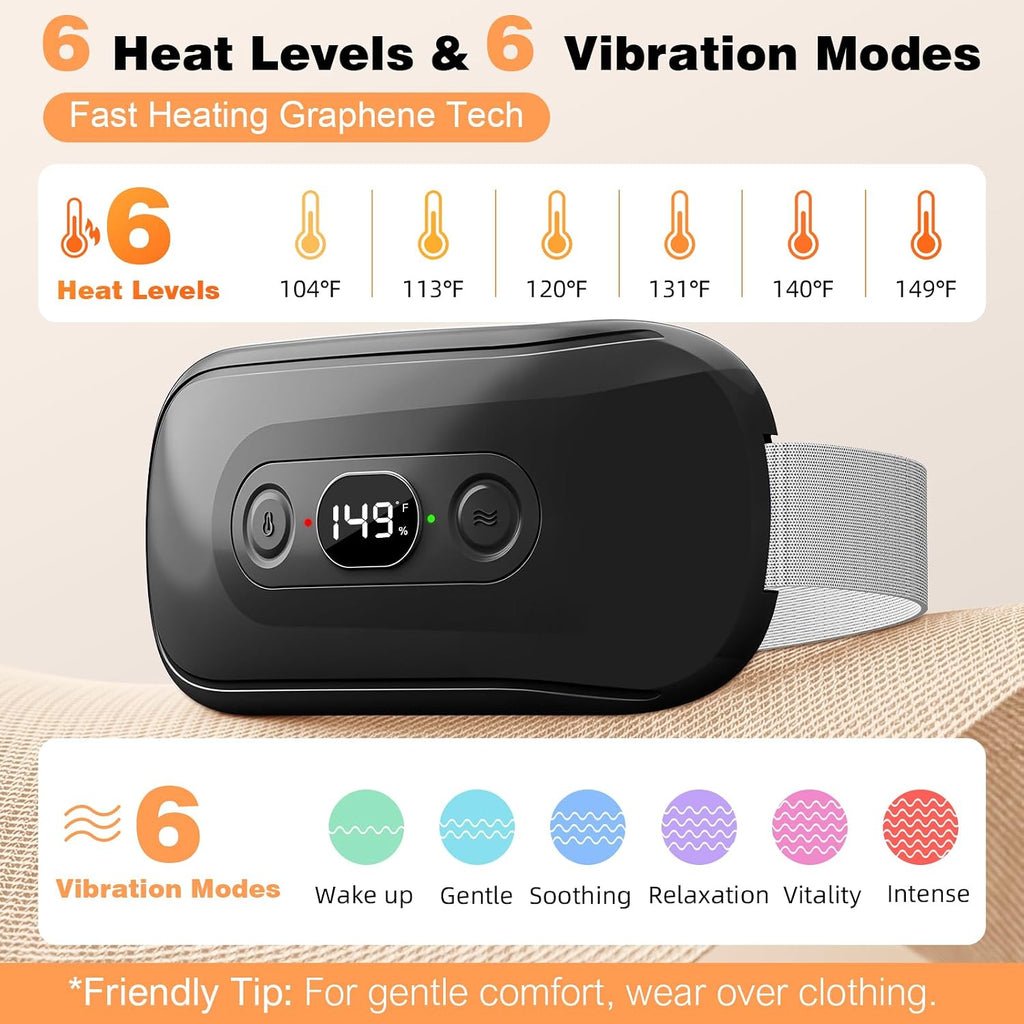 GLYDUNY Portable Cordless Heating Pad, Wearable Rechargeable Heat Pad