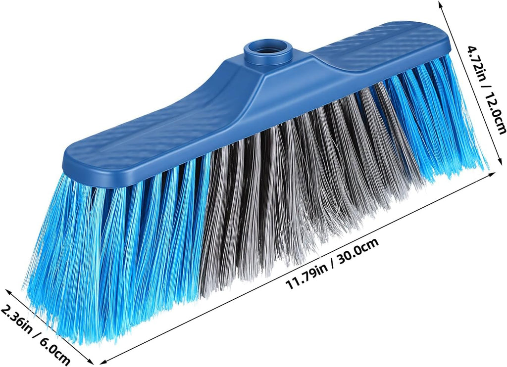 Threaded Broom Head Replacement, Soft Bristles for Household Floor Cleaning