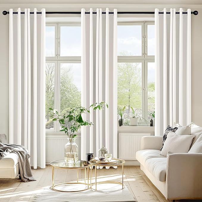 MIULEE Ivory Blackout Curtains for Bedroom Living Room 72 Inches Long 2 Panels - Image 6