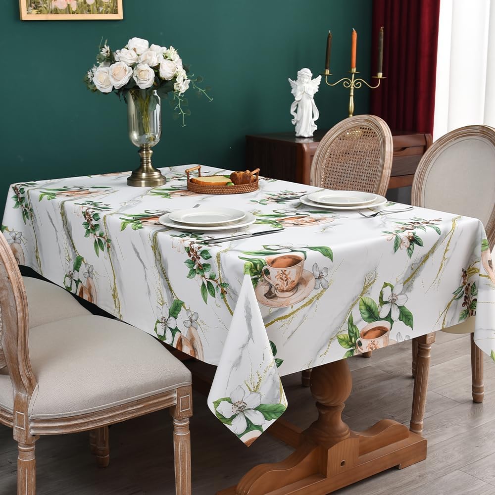 Zobesta Vinyl Tablecloth Rectangular 86x55 PVC Table Cloth Plastic Outdoor