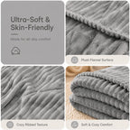 LUXIAN Electric Heated Blanket,Flannel,Full 72x84in,Grey, Thanksgiving
