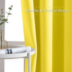 NICETOWN Bright Yellow Blackout Curtains 84 inch Long - Image 5