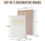 Decorative Books Set of 2, Linen Faux Coffee Table Books
