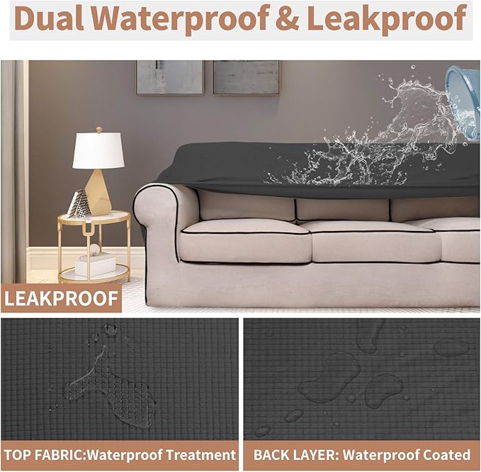 Easy-Going 100% Waterproof Loveseat Couch Cover, Dual Waterproof Sofa Cover - Image 3
