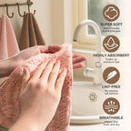 HEAVYWOOD Bathroom Hand Towel Turkish Cotton Face Towel 14X30 Absorbent Soft Face Kitchen Towel Decorative Set Boho Farmhouse Bathroom Decor (Beige, Pink, Coffee, Blue)