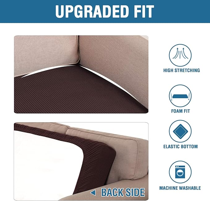 H.VERSAILTEX Super Stretch Individual Seat Cushion Covers Sofa Covers Couch - Image 6
