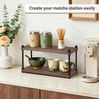 Mkono Coffee Station Organizer, 2 Tier Mug Shelf Coffee Bar Accessories