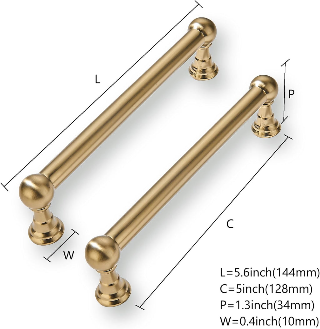 10 Pack 5 Inch Solid Kitchen Cabinet Handles Champagne Bronze Heavy Duty Cabinet Pulls Drawer Pulls Cabinet Hardware Kitchen Handles for Cabinets Cupboard Handles