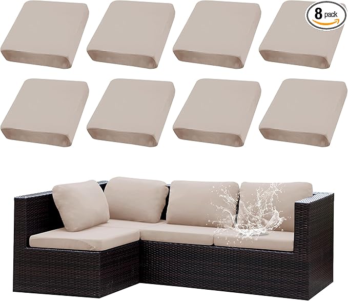 Outdoor Cushion Covers Set, Replacement by SUKAIKEQA