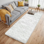 2x6 Bedside Area Rugs for Bedroom: Soft Fluffy Shag White Rug for Hallway - Image 2