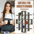Suzile Mug Display Shelf Wall Mounted,Grid Size 5.1x5.1x3in,Grey