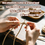 4 Pack Macrame Plant Hangers Indoor Set Large Crochet Hanging Holder, Brown