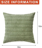 Pack of 2 Corduroy Decorative Throw Pillow Covers 18x18 InchSoft Boho Striped - Image 7