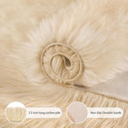 Ciicool Faux Sheepskin Rugs Soft Faux Fur Rug Beige Fluffy Rug Chair Couch - Image 4