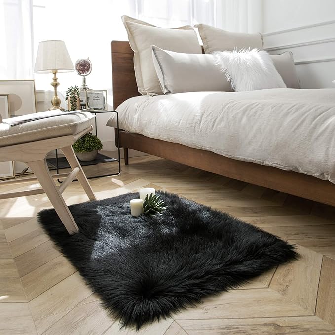Ashler Faux Fur Rug, Fluffy Shaggy Area Rug Ultra Soft 2 x 2.9 Feet Rectangle - Image 2