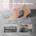 2x6 Runner Rug for Bedroom: Fluffy Shag Soft Washable Rugs Small Fuzzy Plush - Image 3