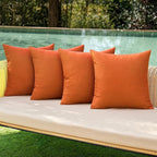 MIULEE Pack of 4 Decorative Outdoor Throw Pillow Covers Linen Waterproof Pillow by MIULEE