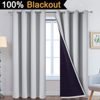 Yakamok 100% Blackout Window Curtain Panels, Heat and Full Light Blocking Drapes - Image 2