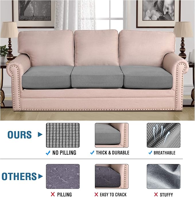 H.VERSAILTEX Super Stretch Couch Cushion Covers Sofa Cushion Slipcovers - Image 5