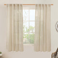 LAMIT 60 Inch Length Window Linen Curtains, Semi Sheer Light Filtering Panels by LAMIT