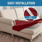 Couch Cover 6-Piece Elastic Velvet Couch Cushion Covers & Chaise Slipcovers - Image 7